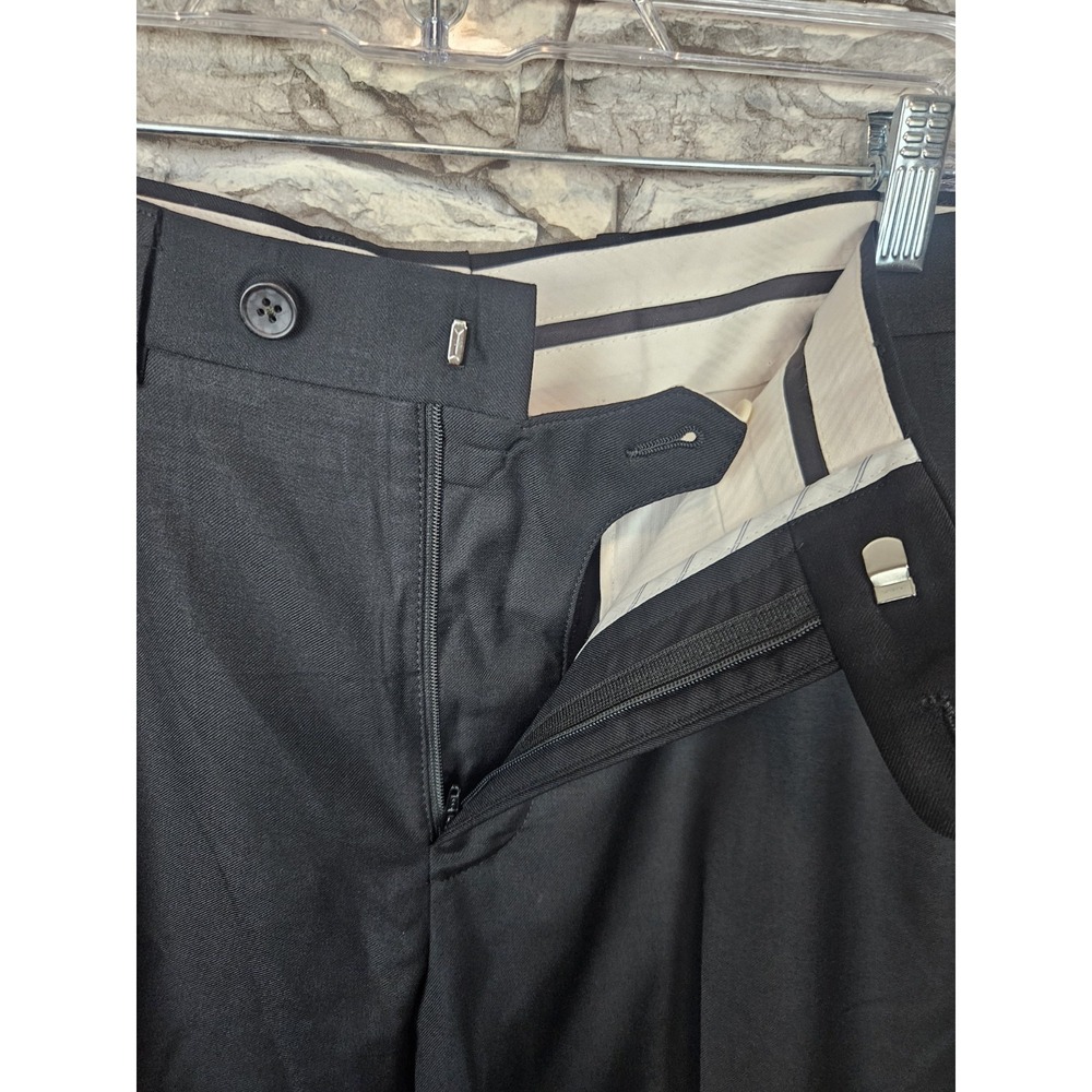 Suitsupply Men's Vitale Barberis Canonico Straight Leg Wool Trousers Black 34x32 - Picture 8 of 11